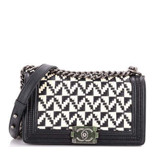 Chanel Boy Flap Bag Woven Calfskin Old #205495C30B